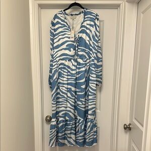 Never Fully Dressed Blue and White Maxi Dress